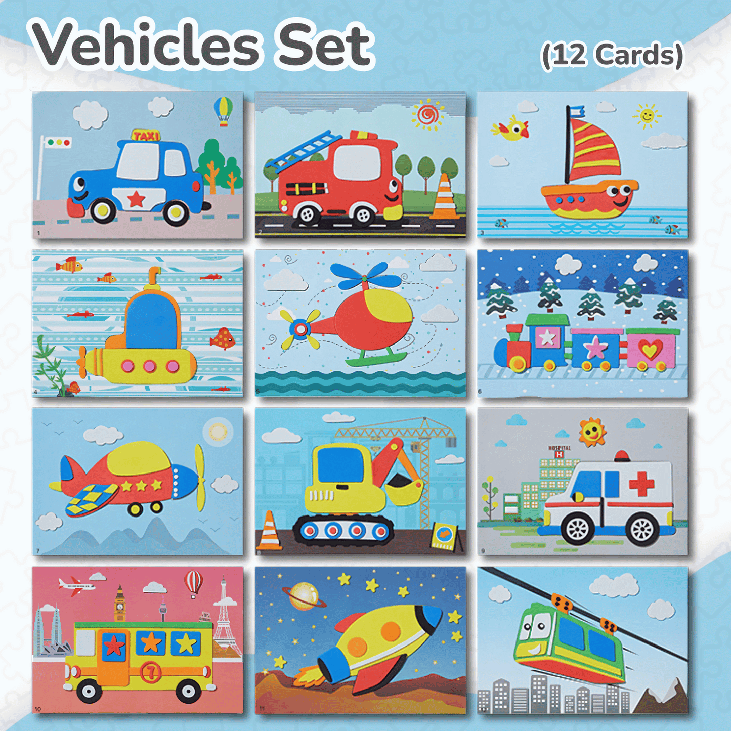 3D Puzzle Stickers Set