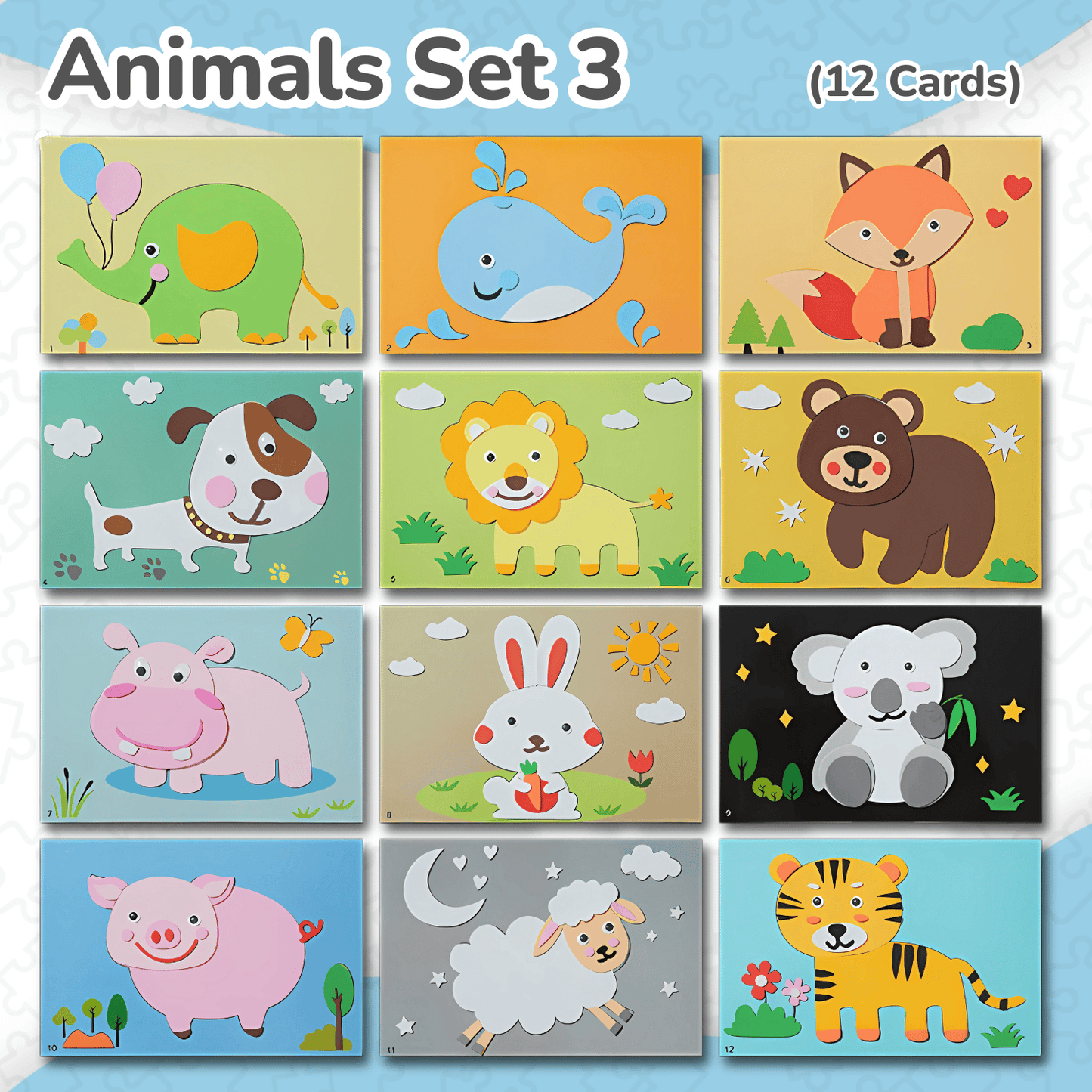 3D Puzzle Stickers Set