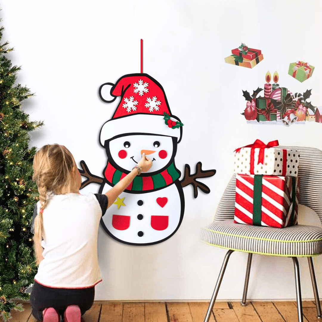 Peel 'n Stick Felt Christmas Tree and Snowman