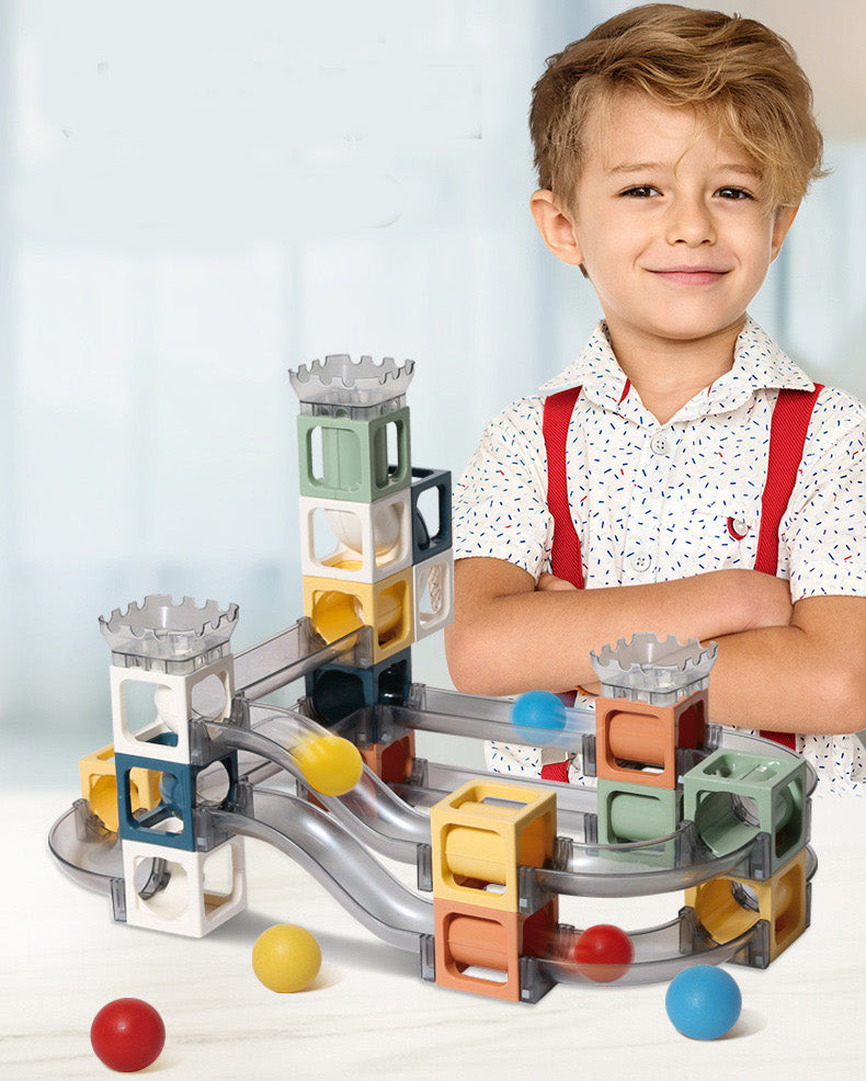 3D Castle Magnetic Building Blocks and Marble Track